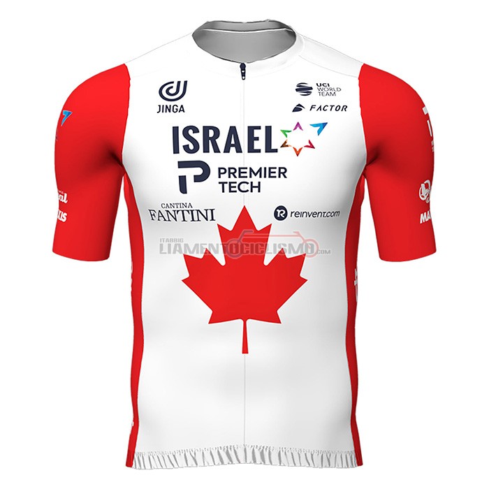 Abbigliamento Ciclismo Canada Champion Israel Cycling Academy Manica Corta 2022 Rosso
